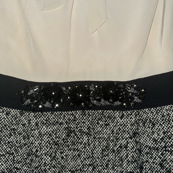 Kate Spade Tiera Cream & Black Silk & Tweed Dress - Size 0 - Picture 4 of 13